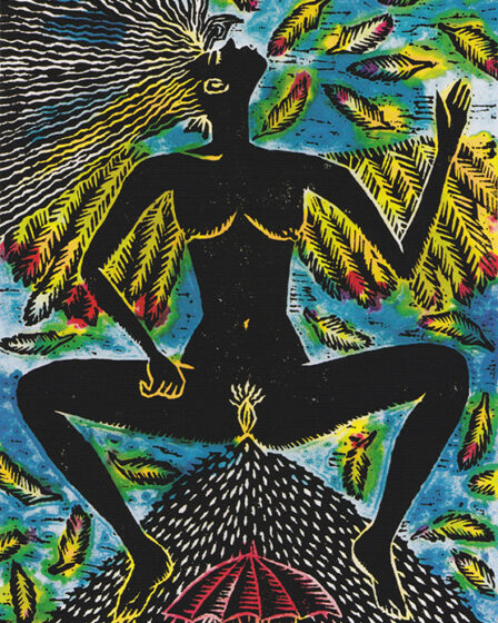 おーくん・あきらの作品 木版裏彩色「TIEMPO」